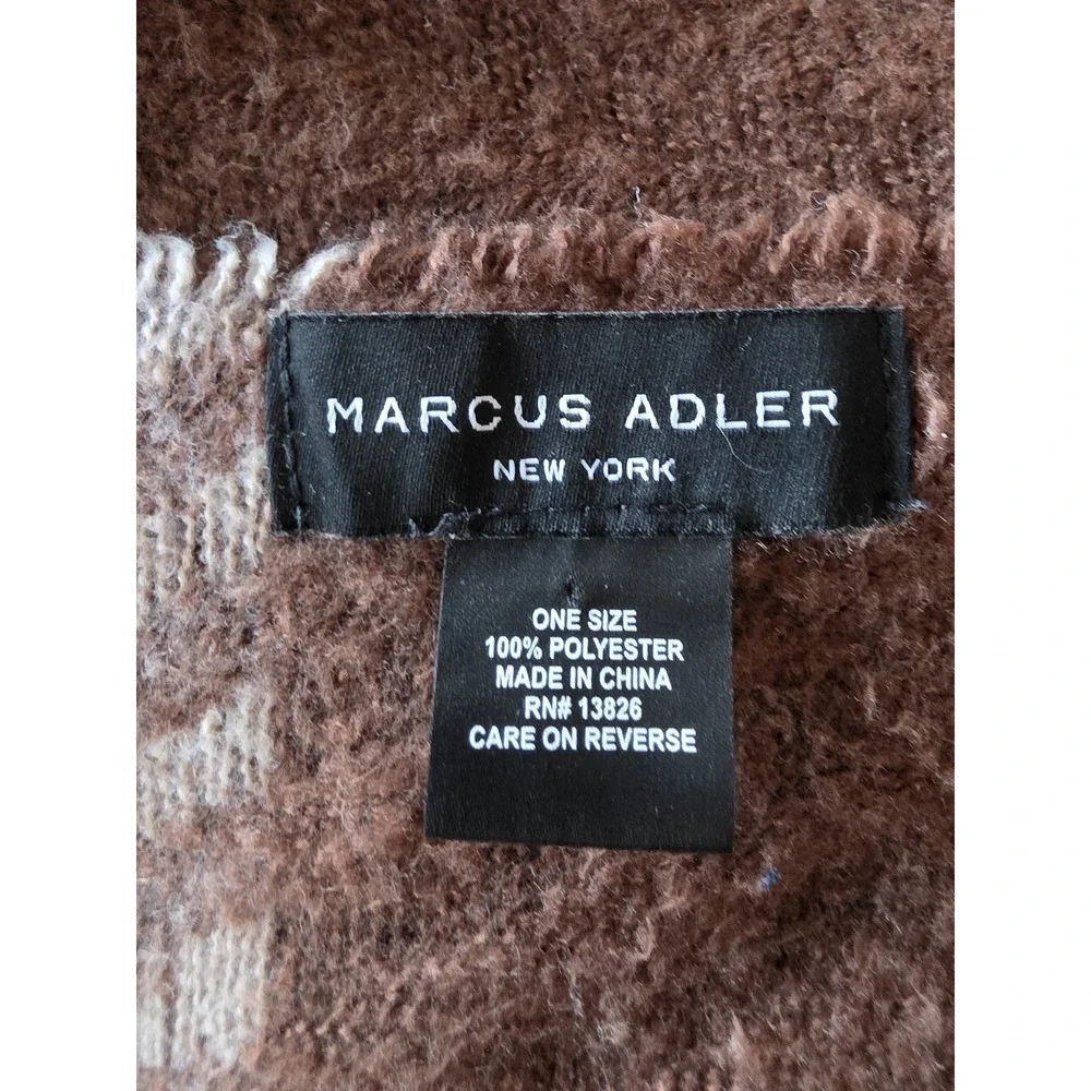 Marcus Adler Women's Plaid Brown Polyester‎ Rectangle Scarf 81in